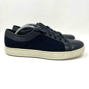 Vince Lanvin Suede Lace Up Sneakers Navy Blue M 10‎